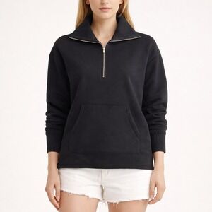 Haven Well Within Womens Black Quarter Zip‎ Fleece Pullover Small